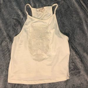 Off-white LA Hearts Halter neck crop top